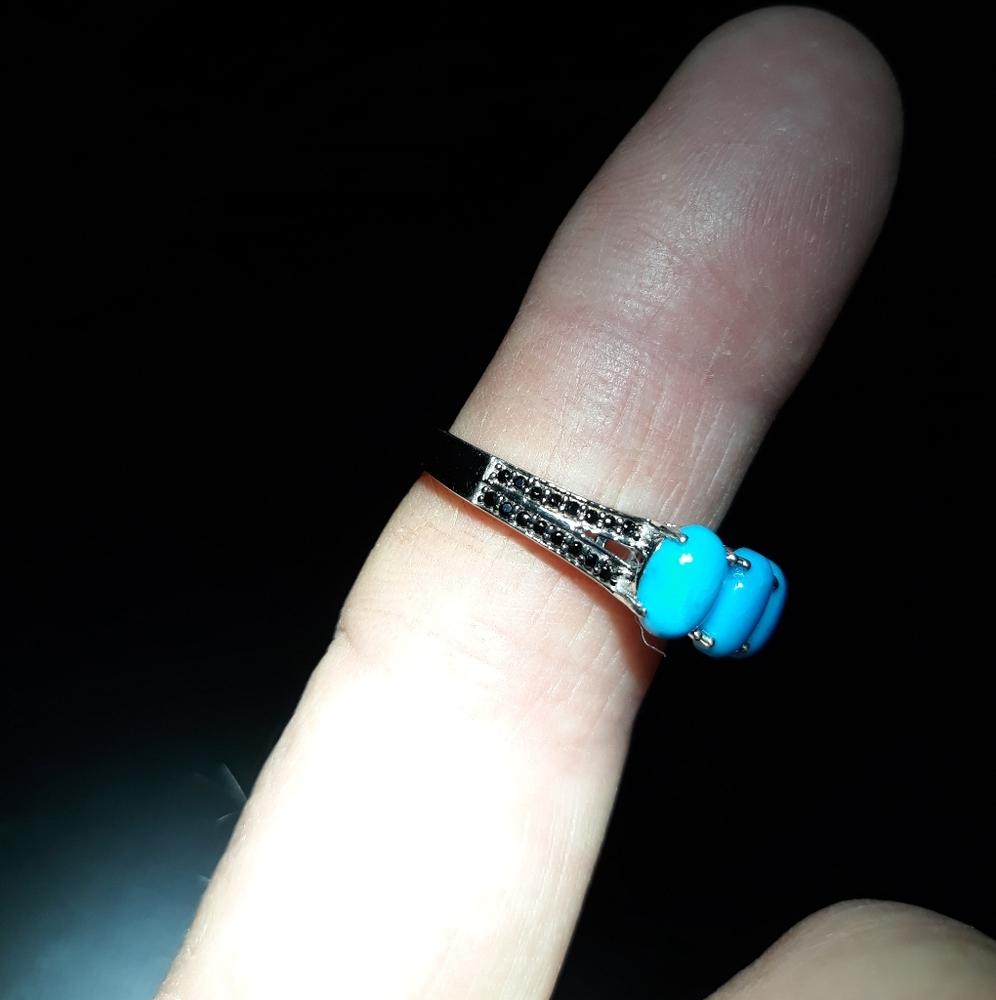Natural Sleeping Beauty Turquoise Ring B10 - Picture 2 of 5